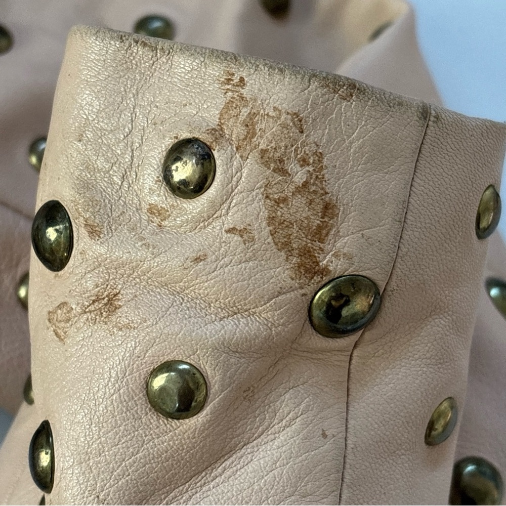 Sz S Marciano Blush Studded Leather women’s Jacket used with defects - Picture 15 of 16